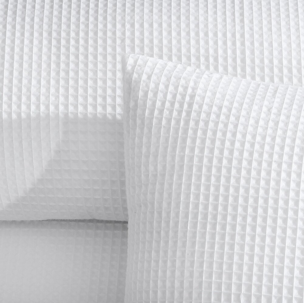 Beau Maison Waffle Fabric Duvet Cover White - 100% Cotton