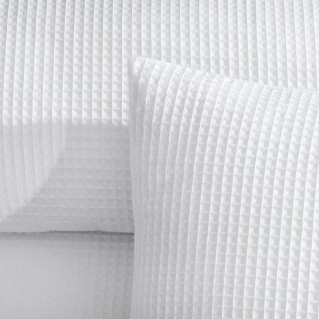 Beau Maison Waffle Fabric Duvet Cover White - 100% Cotton