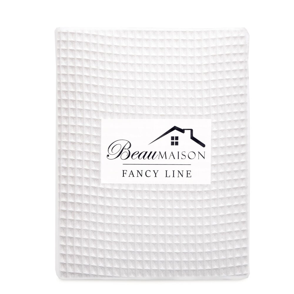 Beau Maison Waffle Fabric Duvet Cover White - 100% Cotton