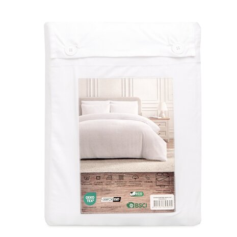 Beau Maison Waffle Fabric Duvet Cover White - 100% Cotton