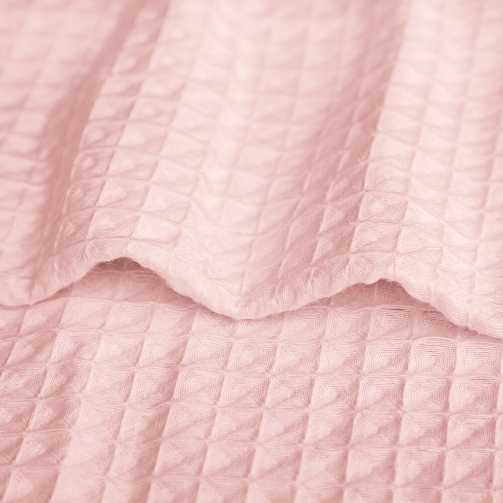 Beau Maison Waffle Fabric Duvet Cover Pink - 100% Cotton