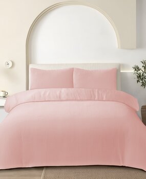 Beau Maison Waffle Duvet Cover Pink