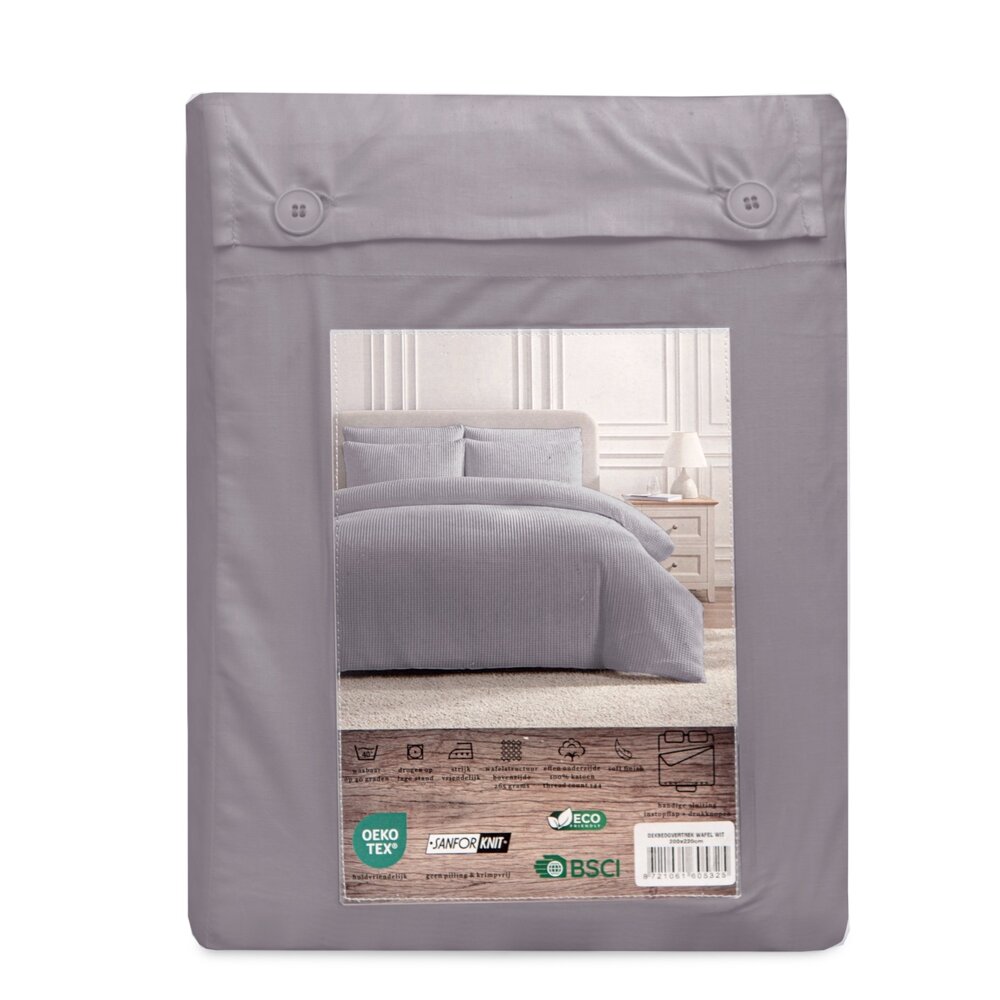 Beau Maison Bettbezug aus Waffelstoff Anthrazit – 100 % Baumwolle Beau Maison Bettbezug aus Waffelstoff Anthrazit – 100 % Baumwolle