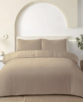 Beau Maison Waffle Duvet Cover Taupe