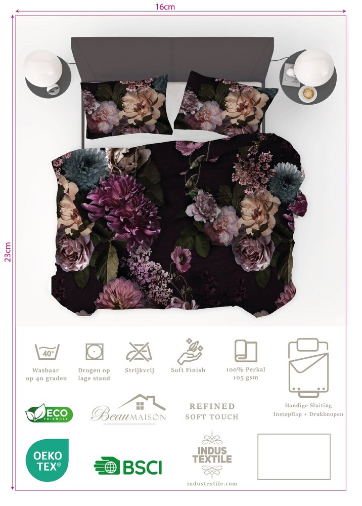 Beau Maison Purple Flowers Duvet Cover