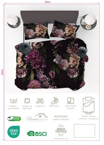 Beau Maison Purple Flowers Duvet Cover