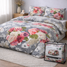 Beau Maison Printed duvet gray with roses All Season