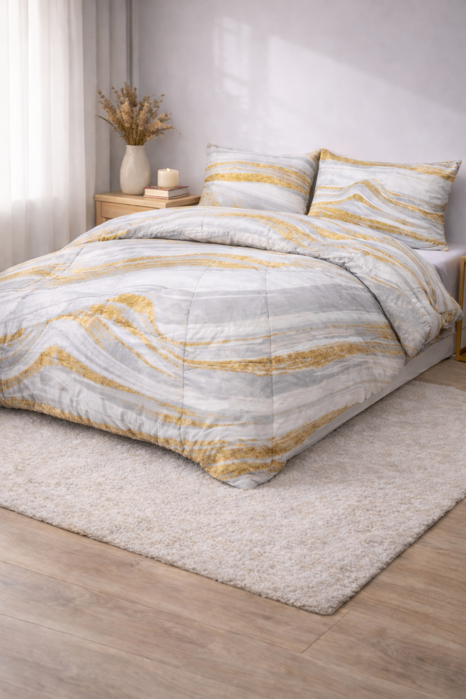 Beau Maison Marble White Gold Ready-Made Duvet / Duvet Without Cover