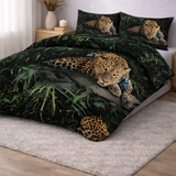 Beau Maison VORBESTELLUNG! Bedruckte Bettdecke Dschungel Leopard Schwarz | Ganzjährig | Easy Duvet
