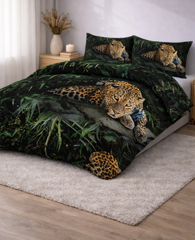 Beau Maison Bedrukt Dekbed Jungle Leopard Black | All Year | Easy Dekbed