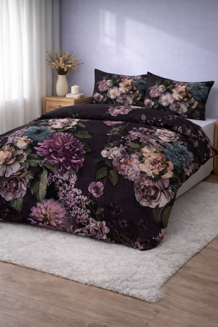 Beau Maison Purple Flowers Ready-Made Duvet / Duvet Without Cover Beau Maison Purple Flowers Ready-Made Duvet / Duvet Without Cover