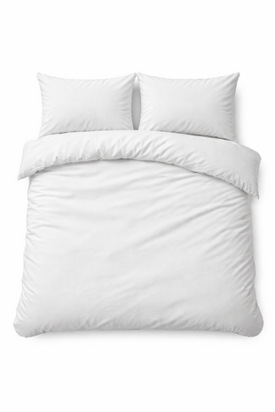 Beau Maison Dekbedovertrek Flanel 100% geruwd Dyed Wit Effen