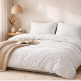 Beau Maison Dekbedovertrek Flanel Effen Wit