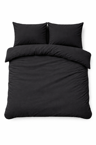 Beau Maison Dekbedovertrek Flanel 100% geruwd Dyed Zwart Effen - Copy - Copy