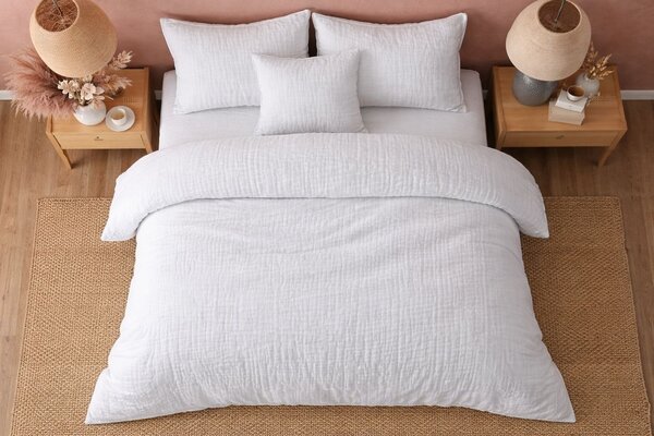 Beau Maison 100% Premium Percale Cotton - Muslin Duvet Cover White