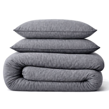 Beau Maison 100% Premium Percale Cotton - Muslin Duvet Cover Gray