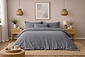 Muslin Duvet Cover Gray - 100% Premium Percale Cotton