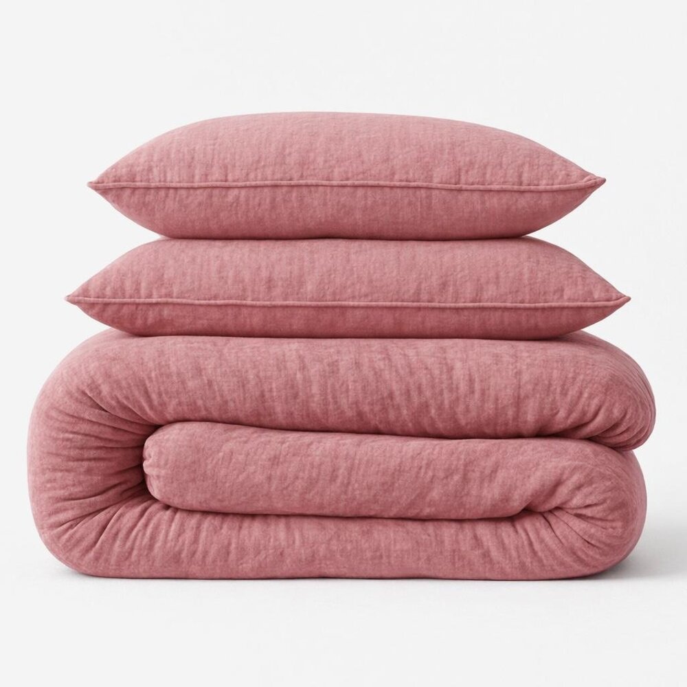 Beau Maison 100% Premium Percale Cotton - Duvet Cover Muslin Pink