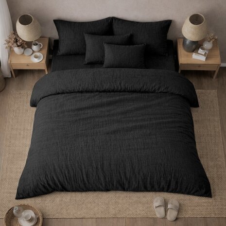 Beau Maison 100% Premium Percale Cotton - Duvet Cover Muslin Anthracite