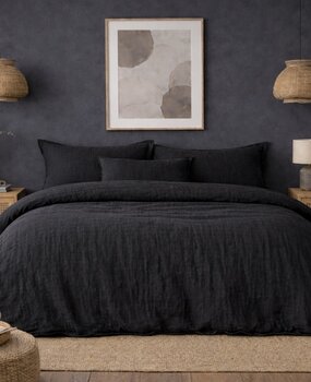 Beau Maison Muslin Duvet Cover Anthracite - 100% Premium Percale Cotton