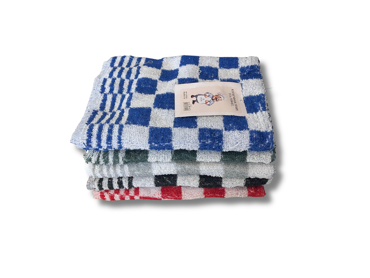 Beau Maison Cotton Kitchen Towel (set of 3) - Checkered Blue