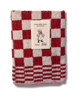 Beau Maison Keukendoek - Handdoek Geblokt Rood