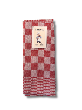 Beau Maison Theedoek Blokken Rood Beau Maison Theedoek Blokken Rood