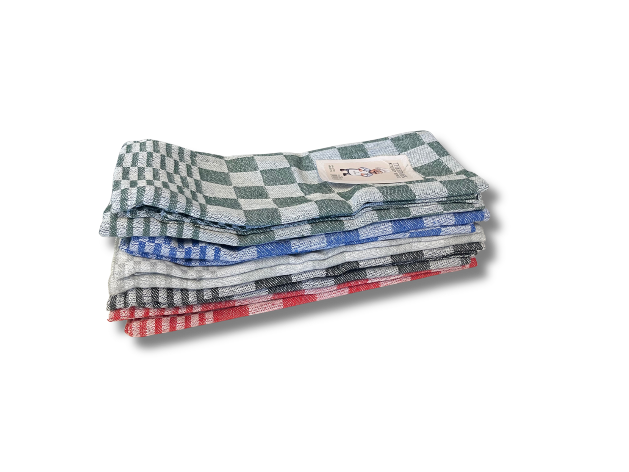 Beau Maison Theedoek Blokken Rood Beau Maison Theedoek Blokken Rood