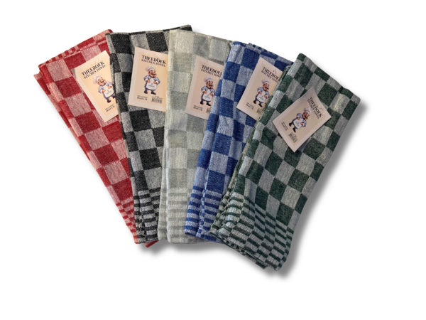 Beau Maison Geblokte Theedoek Grijs