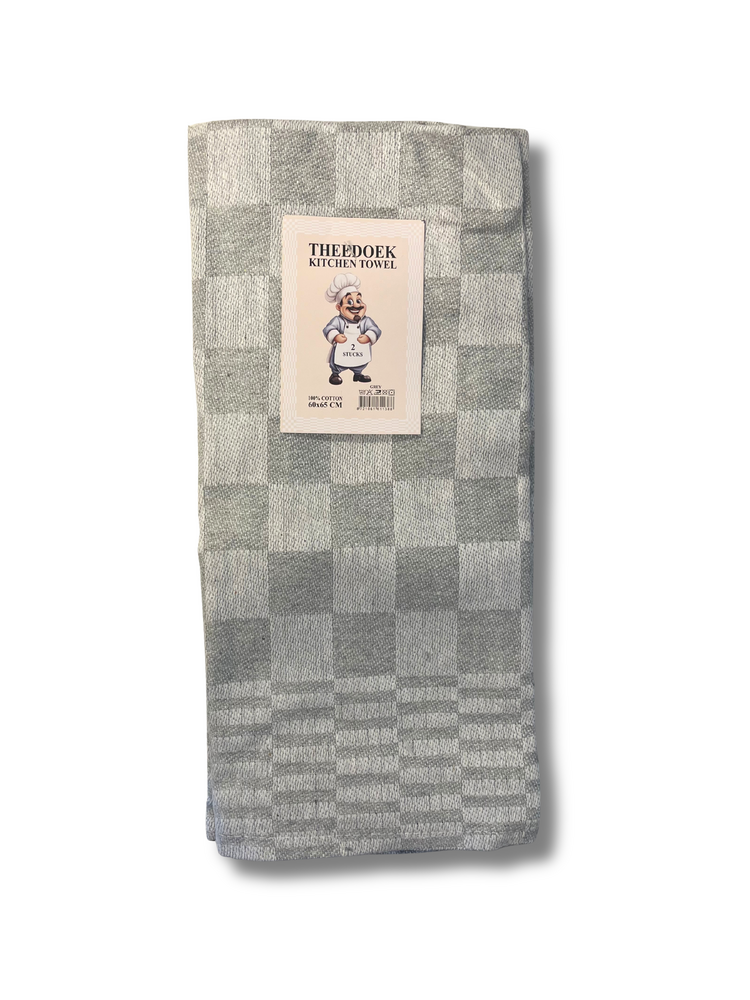 Beau Maison Checked Tea Towel Grey (set of 6)