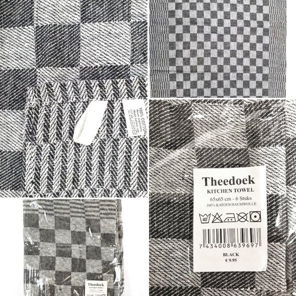 Beau Maison Kitchen Towel Checkered Black
