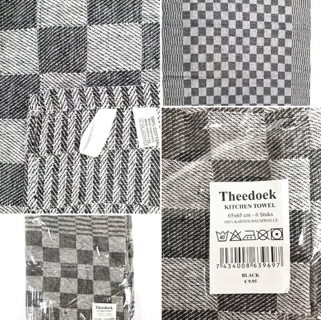 Beau Maison Kitchen Towel Checkered Black