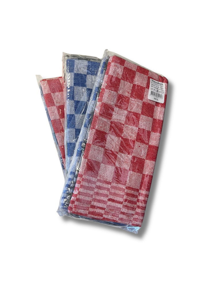 Stock  Set van 6 Theedoeken Mix - 100% Katoen