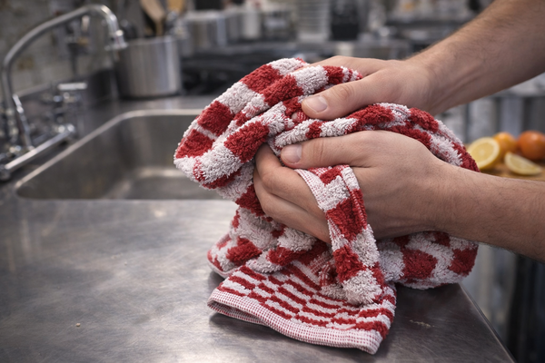 Beau Maison Katoenen Keuken Handdoek - Geblokt Rood