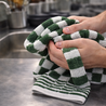 Beau Maison Katoenen Keuken Handdoek - Geblokt Groen