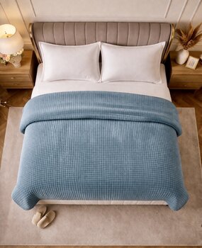 Beau Maison Sherpa Flanel Easy Dekbed - Petrol