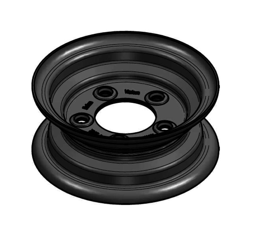 2.50 mm thick one piece welded RIM, diameter: 8 inch, width: 3.00 inch, pcd: 115mm & center bore: 80mm l 5 Raised bolt holes