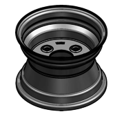 VLUKON Wheel rim: 5.50AX8 | 60/100/4 |Studhole Ø18,5 |Grey Aluminium