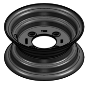 VLUKON Wheel rim: 4.00EX9 | 85/115/4 |Studhole Ø12,5 |Grey Aluminium