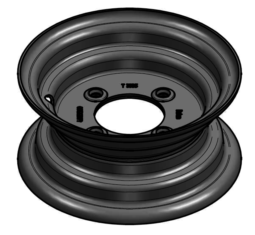 3.00 mm thick one piece welded RIM, diameter: 9 inch, width: 4.00 inch, pcd: 115mm & center bore: 85mm l 4 Raised bolt holes