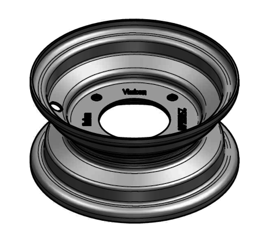 1.75 mm thick one piece welded RIM, diameter: 6 inch, width: 2.50 inch, pcd: 90mm & center bore: 60mm l 4  bolt holes