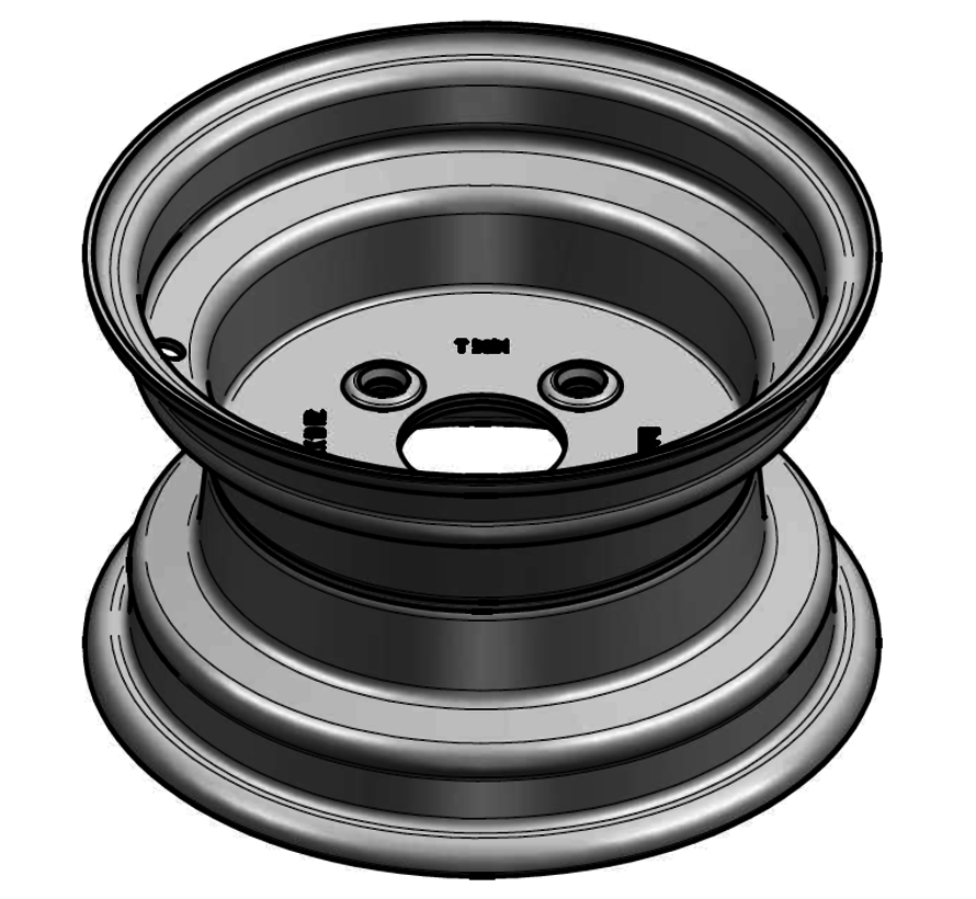 3.00 mm thick one piece welded RIM, diameter: 10 inch, width: 6.00 inch, pcd: 100mm & center bore: 60mm l 4 Raised bolt holes