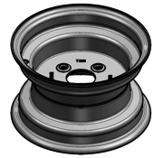 VLUKON Wheel rim: 6.00IX10 | 60/100/4 |Studhole Ø13,5 |Red