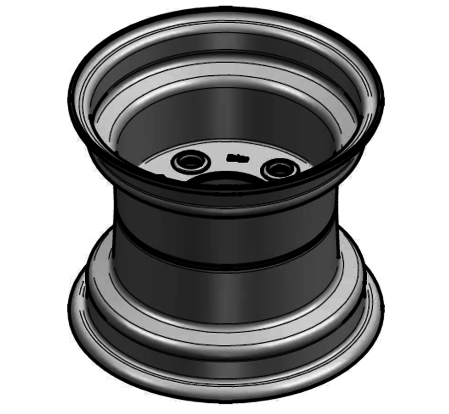 3.00 mm thick one piece welded RIM, diameter: 10 inch, width: 8.50 inch, pcd: 140mm & center bore: 94mm l 5 Raised bolt holes