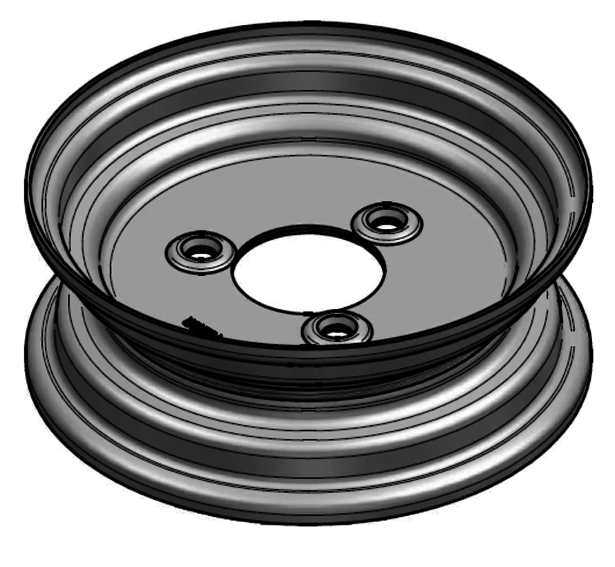 1.75 mm thick one piece welded RIM, diameter: 8 inch, width: 2.50 inch, pcd: 88,5mm & center bore: 61mm l 3 Raised bolt holes