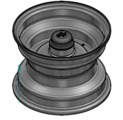 VLUKON Wheel rim: 5.50AX8 |fitting length: 64mm | Alxe hole mm |Grey Aluminium