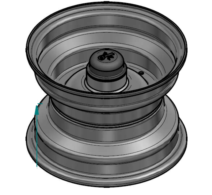 2.50 mm thick one piece welded RIM, diameter: 8 inch, width: 5.50 inch, bearing in hub: