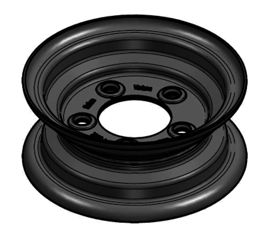 2.50 mm thick one piece welded RIM, diameter: 8 inch, width: 3.00 inch, pcd: 115mm & center bore: 80mm l 5 Raised bolt holes