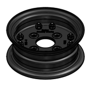 VLUKON Wheel rim: 3.00D-8 | 60/100/4 |Studhole Ø13,5 |Grey Aluminium