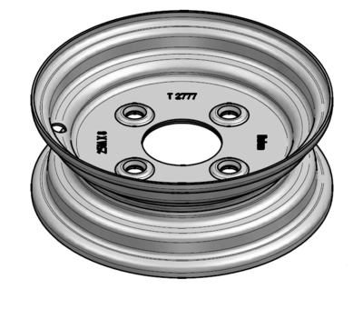 VLUKON 1.75 mm thick one piece welded RIM, diameter: 8 inch, width: 2.50 inch, pcd: 100mm & center bore: 60mm l 4 Raised bolt holes